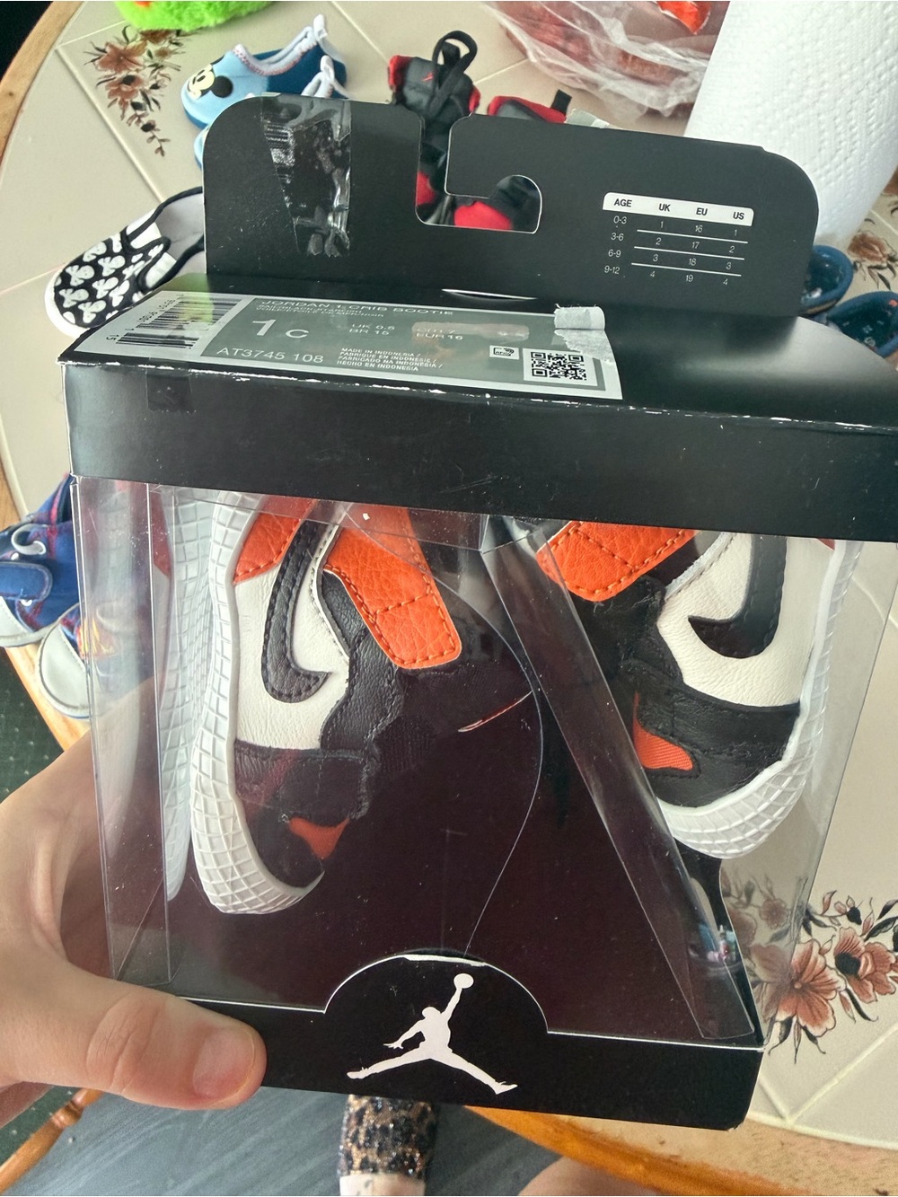 Nike Kids Orange, Black & White Jordan Sneakers